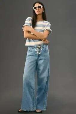 MOTHER SNACKS! The Fun Dip Puddle Wide Leg Jeans Size 27